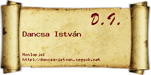 Dancsa István névjegykártya